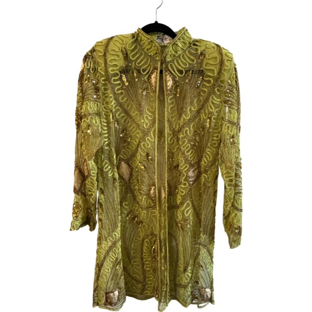 Vintage Tan-Chho Embellished Beaded Long Evening Jacket